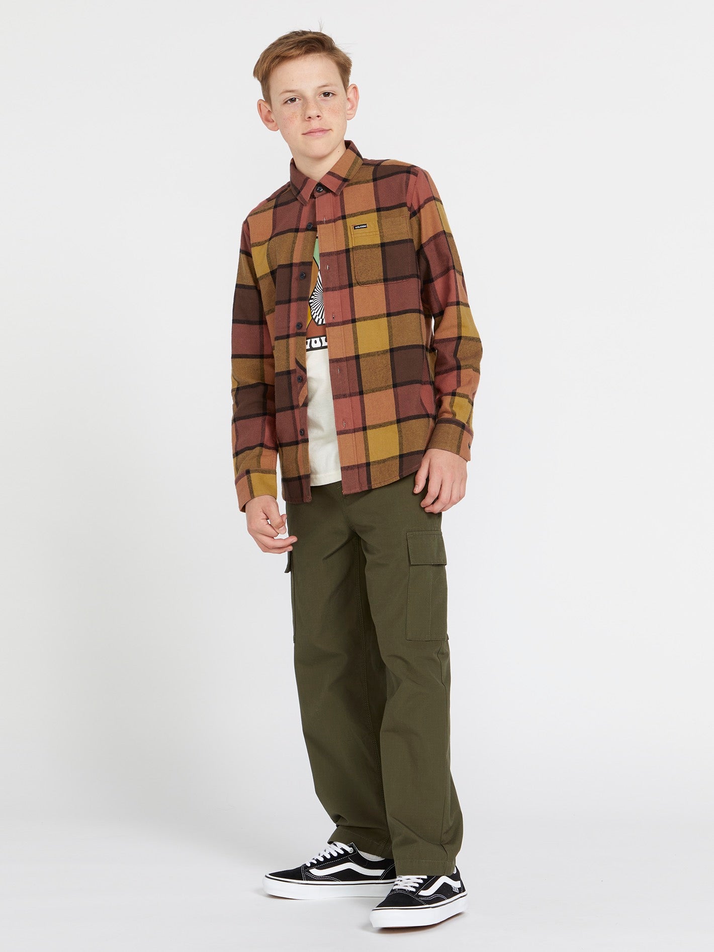 Image of Big Boys Caden Plaid Flannel - Burro Brown