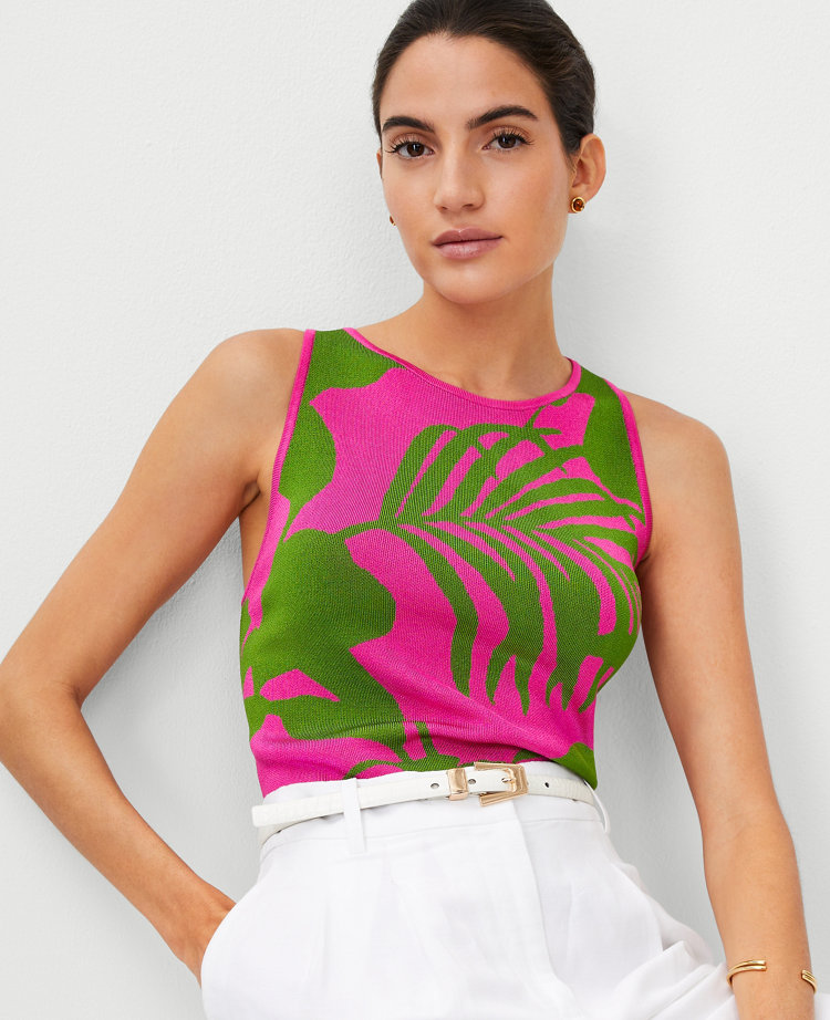 Tropical Jacquard Sweater Shell