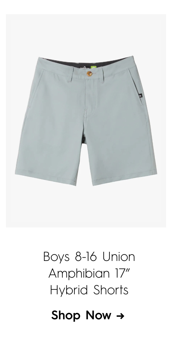 Boys 8-16 Union Amphibian 17" Hybrid Shorts