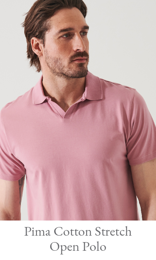 PIMA COTTON STRETCH OPEN POLO