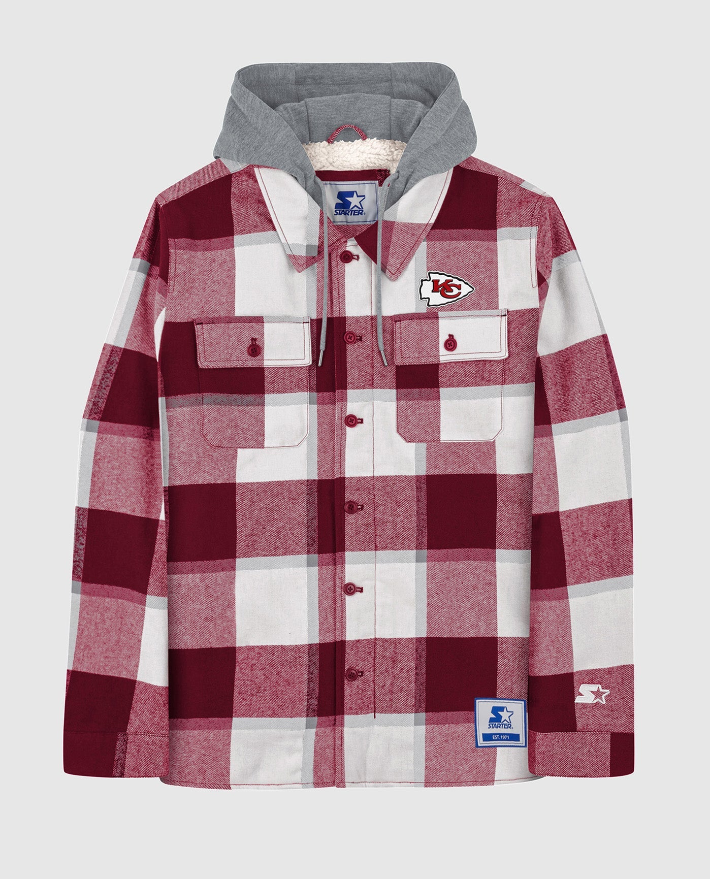 Image of Kansas City Chiefs The Big Joe Sherpa Lined Plaid Jacket