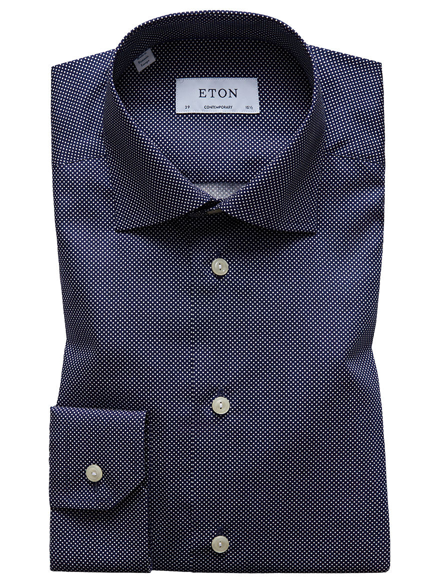 Image of Eton Contemporary Fit Eton Signature Dots Dress Shirt