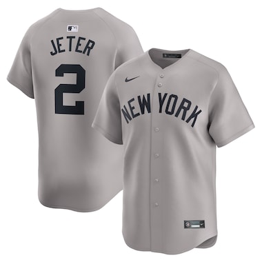  Nike Derek Jeter Gray  Away Limited Player Jersey