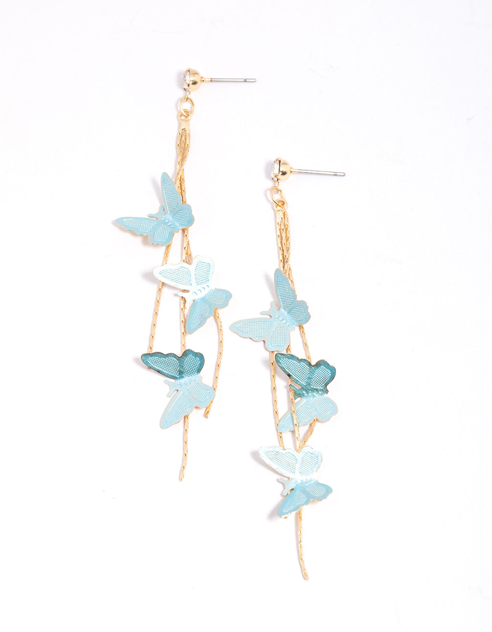 Image of 90s Blue Butterfly Drop Earrings