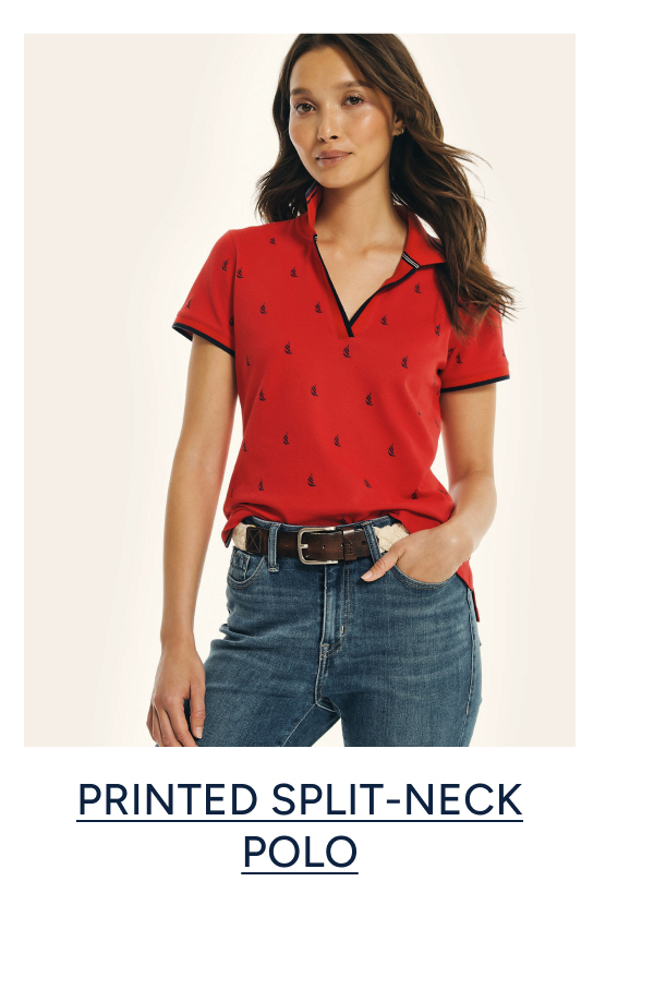 PRINTED SPLIT-NECK POLO