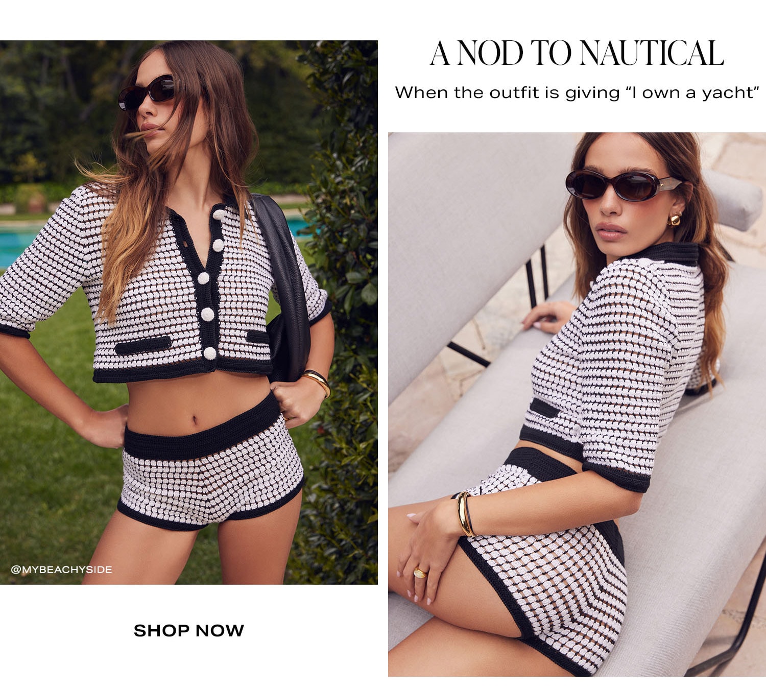 A Nod to Nautical- When the outfit is giving “I own a yacht”. Shop Now.