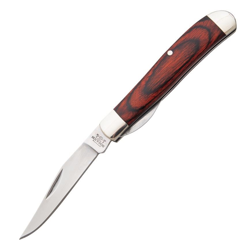 Bear & Son 206LR Mini Trapper Knife Linerlock Knife Rosewood Handles