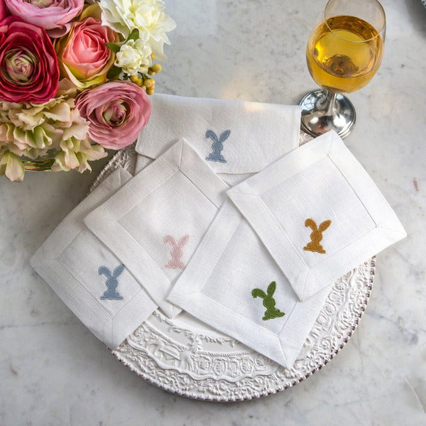 Image of Floppy Eared Bunny Cocktail Napkin Set (4)