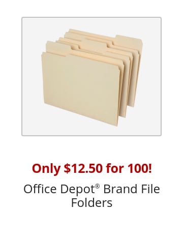 Only $13.89 for 100! Office Depot® Brand File Folders