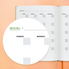 interior image of the calendar inside the Oprah Daily Planner