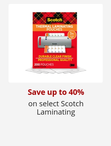 Save up to 40% on select Scotch Laminating