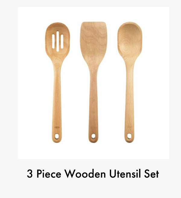 3 Piece Wooden Utensil Set