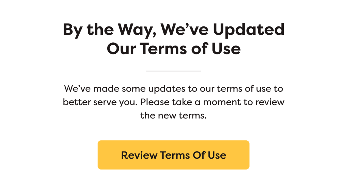 We've Updated Our Terms of Use