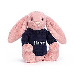 Bashful-Petal-Bunny-with-Personalised-Navy-Jumper