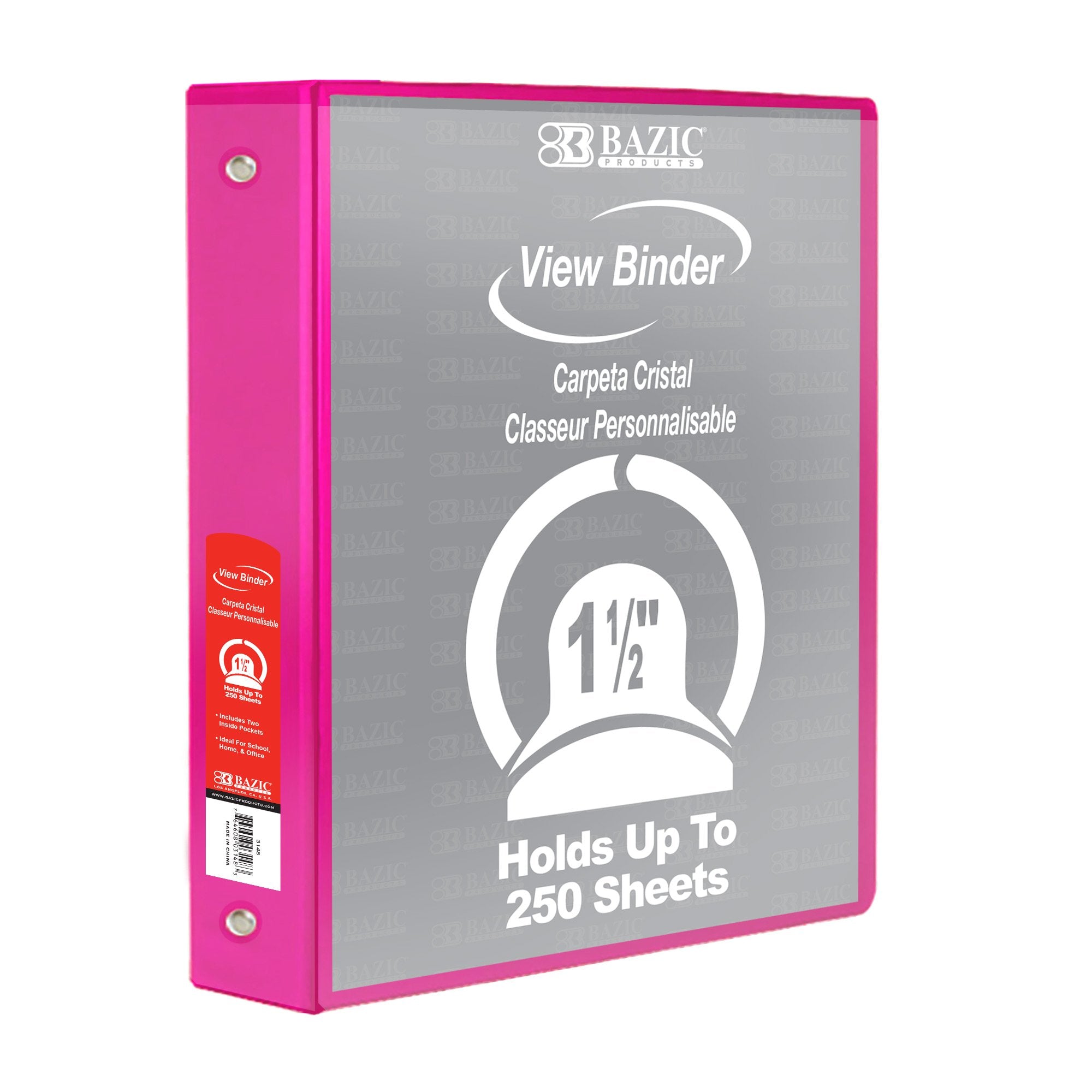 Image of 1.5" 3-Ring View Binder w/ 2-Pockets (11 Color Available)