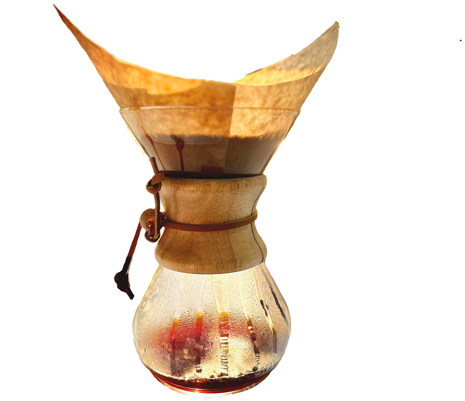 a sunlit Chemex brewer