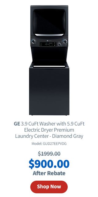 GE 3.9 Cu. Ft. Washer with 5.9 Cu. Ft. Electric Dryer Premium Laundry Center - Diamond Gray