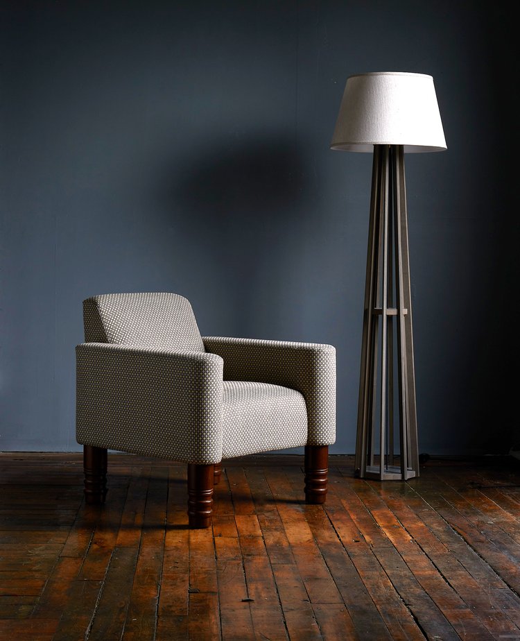 Doca Studio Lounge in Holland and Sherry with Torre Floor Lamp