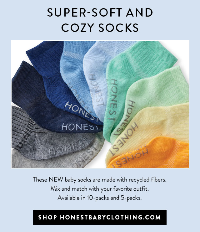 Shop super-soft and cozy socks at honestbabyclothing.com