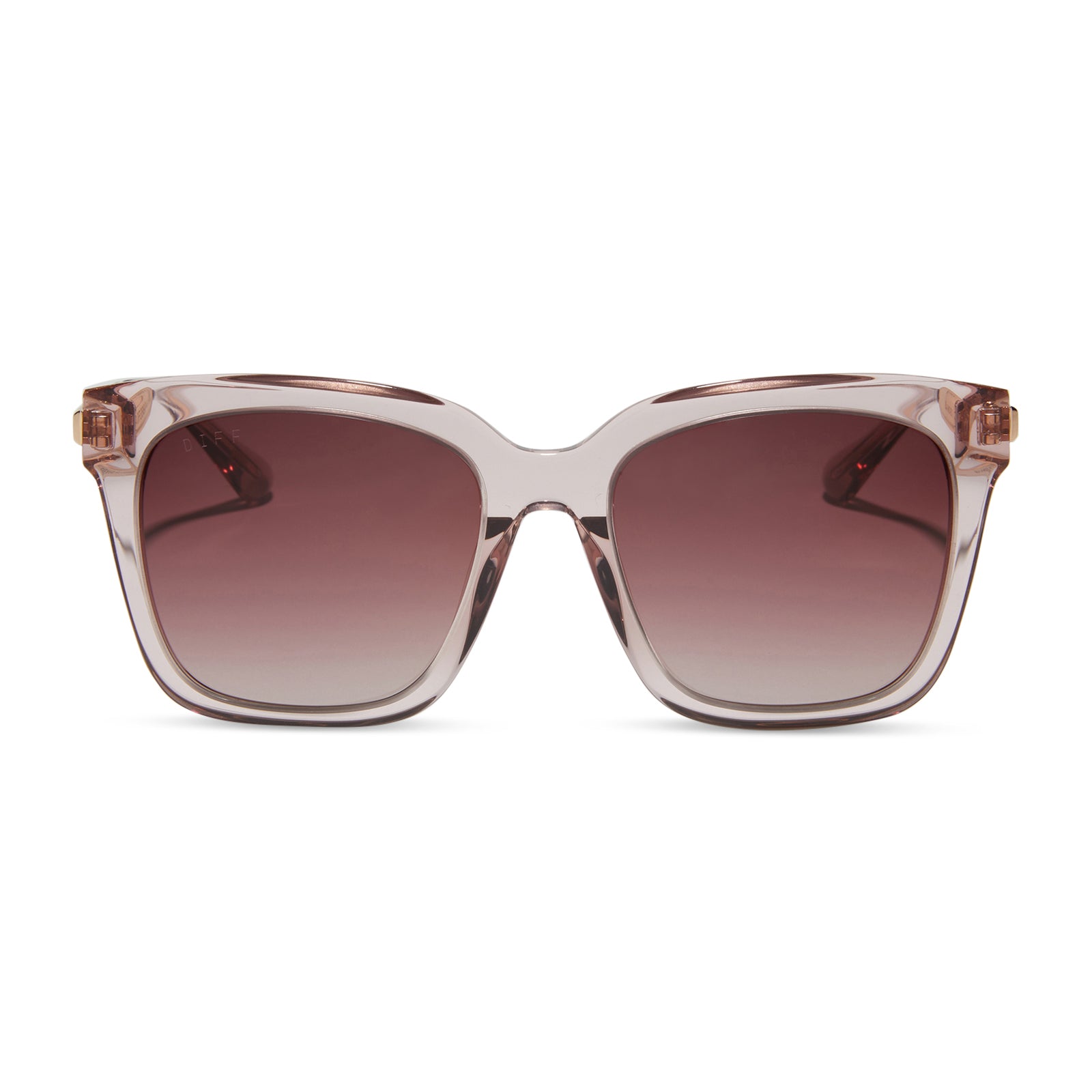 Image of BELLA - LIGHT PINK CRYSTAL + WINE GRADIENT SUNGLASSES