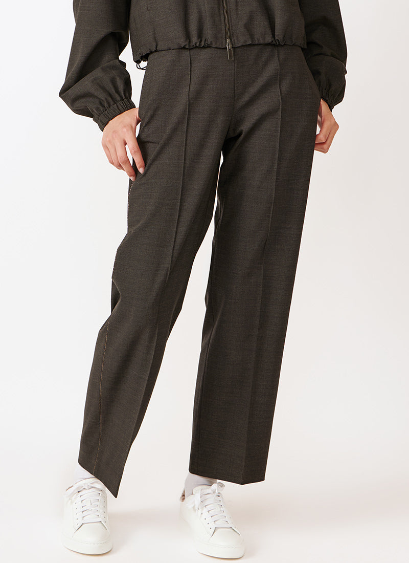 Image of Wool Jogging Trouser with Brilliant Trim