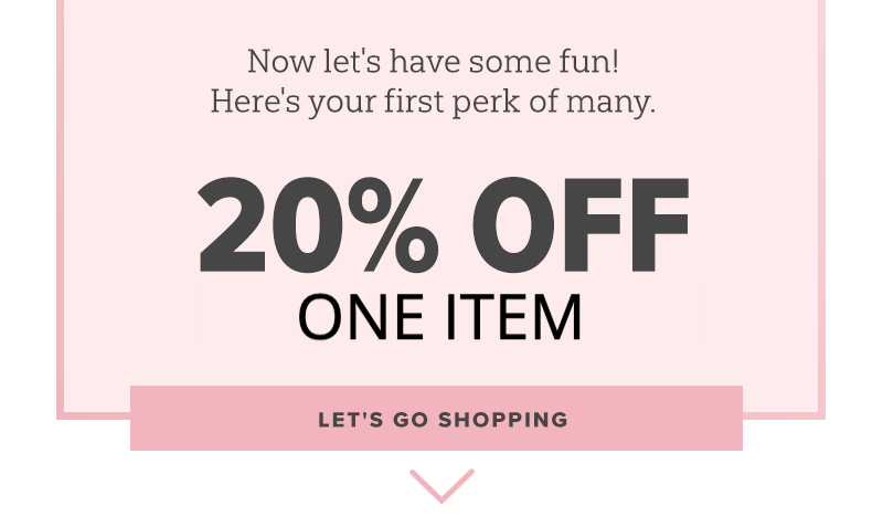 20% off one full price item - Let's go shopping