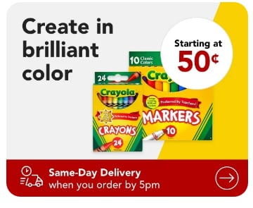 Starting at $.50¢ Crayola