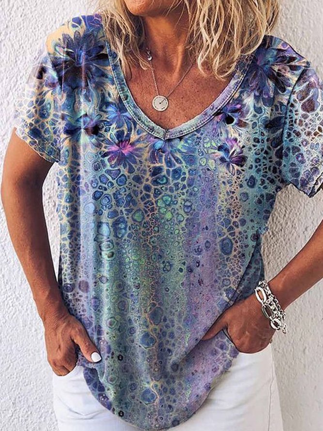 Loose Short Sleeve Tunic T-Sh...