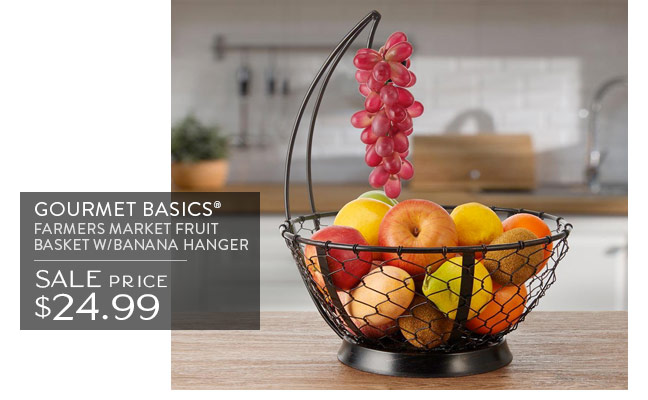 Gourmet Basics® Farmers Market Fruit Basket with Banana Hanger | Sale $24.99