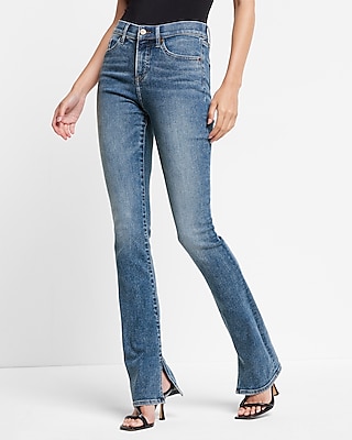 mid rise medium wash skyscraper jeans