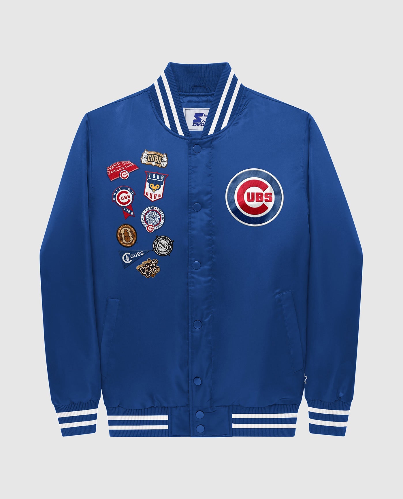 Image of Chicago Cubs Varsity Satin Full-Snap Jacket