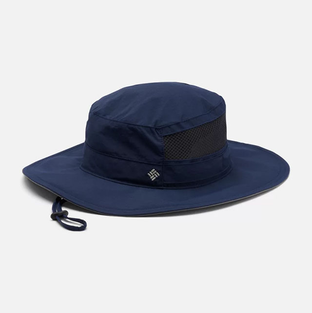 Navy blue hat.