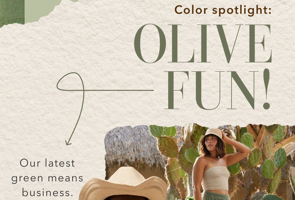 Color spotlight: Olive Fun! Our latest green means business.