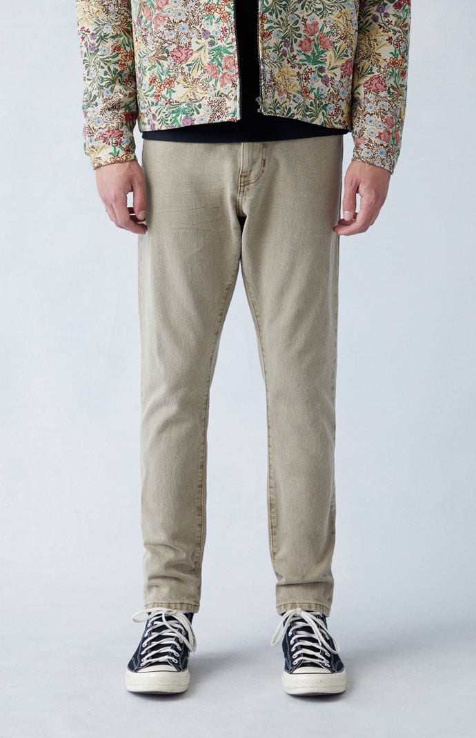 Image: Comfort Stretch Tan Slim Jeans