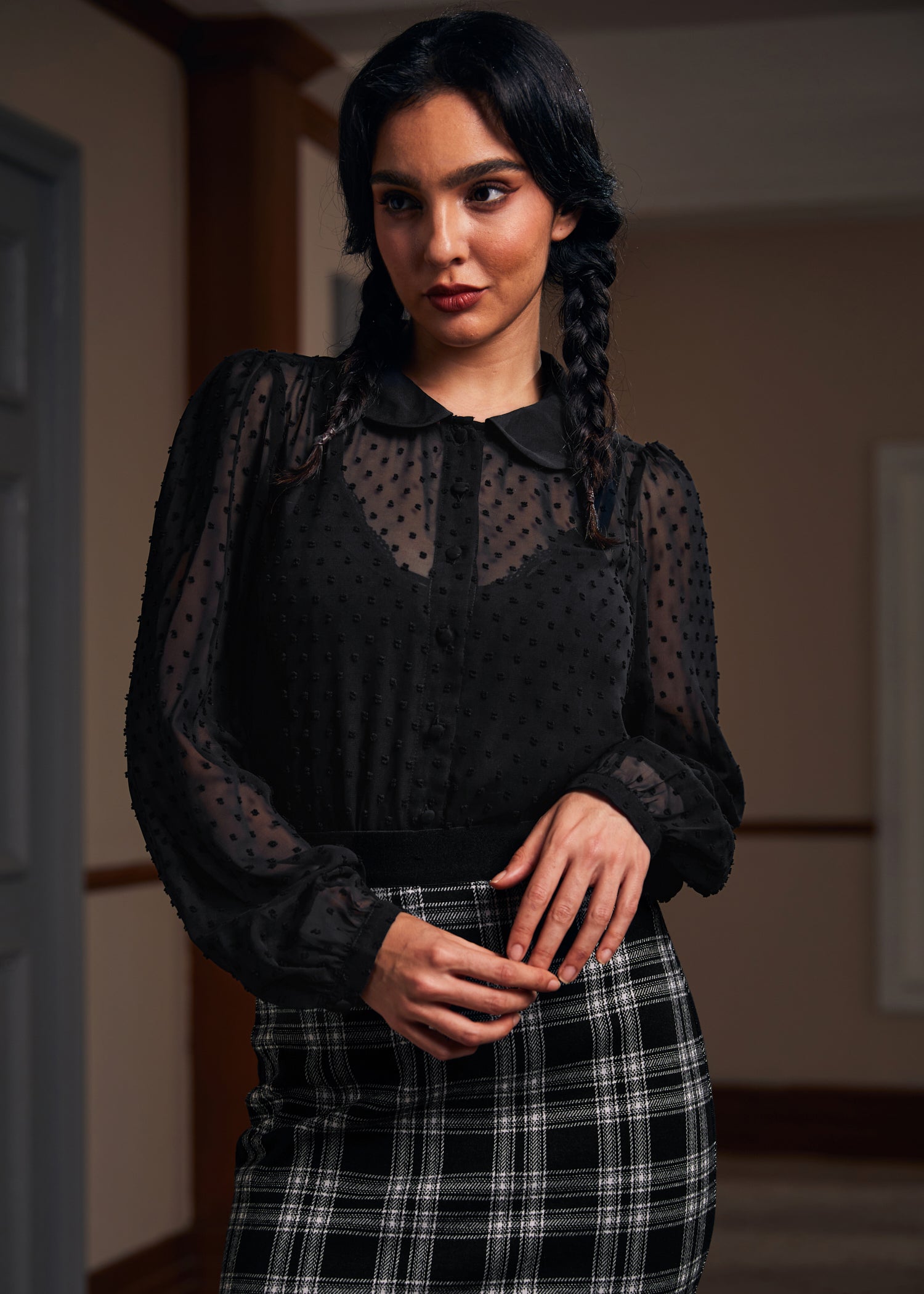 Image of More Mulled Wine Collared Blouse