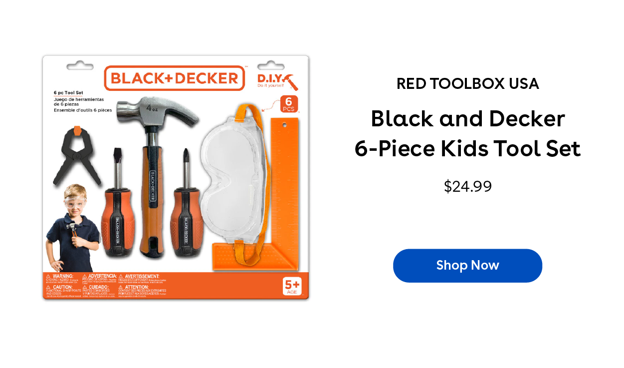 Red Toolbox USA Black and Decker 6-Piece Kids Tool Set $24.99 Shop Now