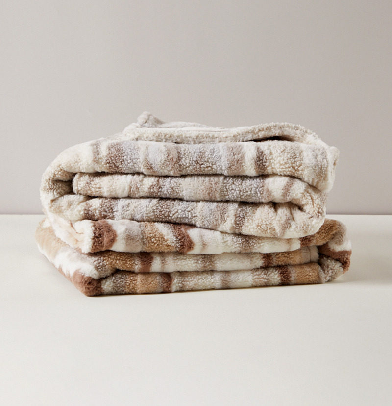 Cappuccino Faux Fur Throw Blanket