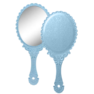 2 blue fancy-style 10-in. hand-held mirrors