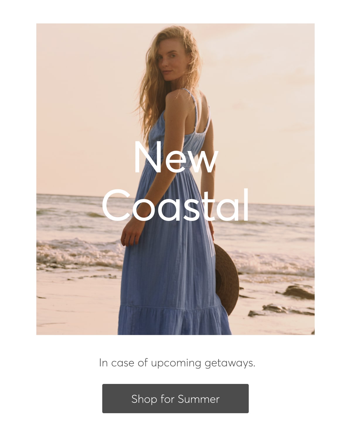 New Coastal. In Case of upcoming getaways. Shop Summer