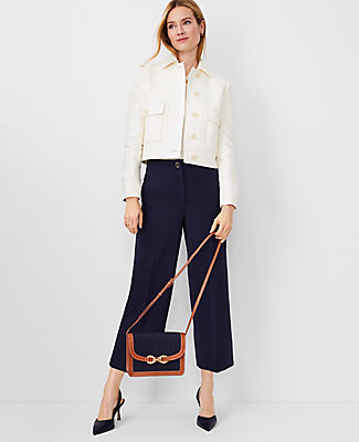 The Kate Wide Leg Crop Pant in Crepe