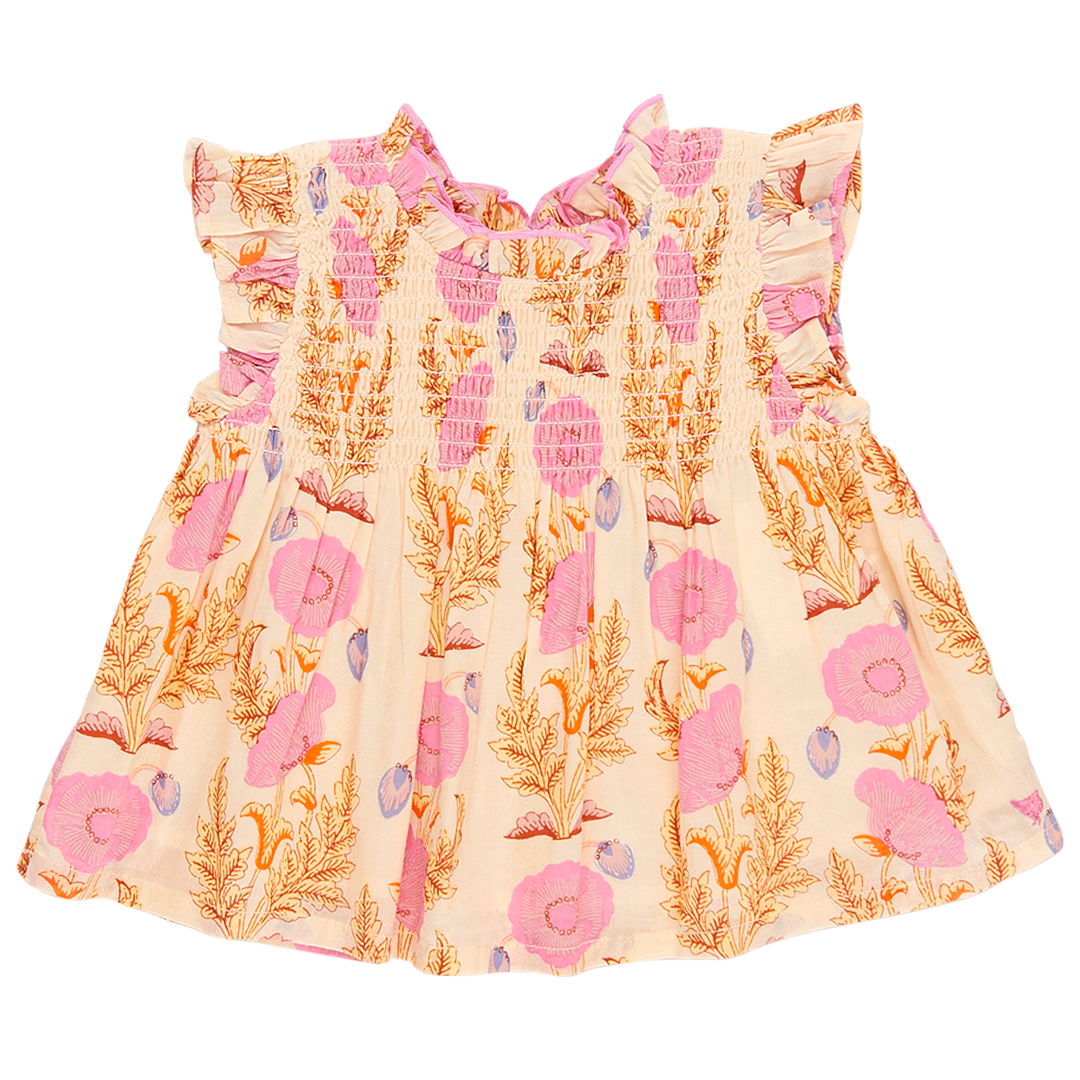 Image of Girls Stevie Top - Pink Gilded Floral