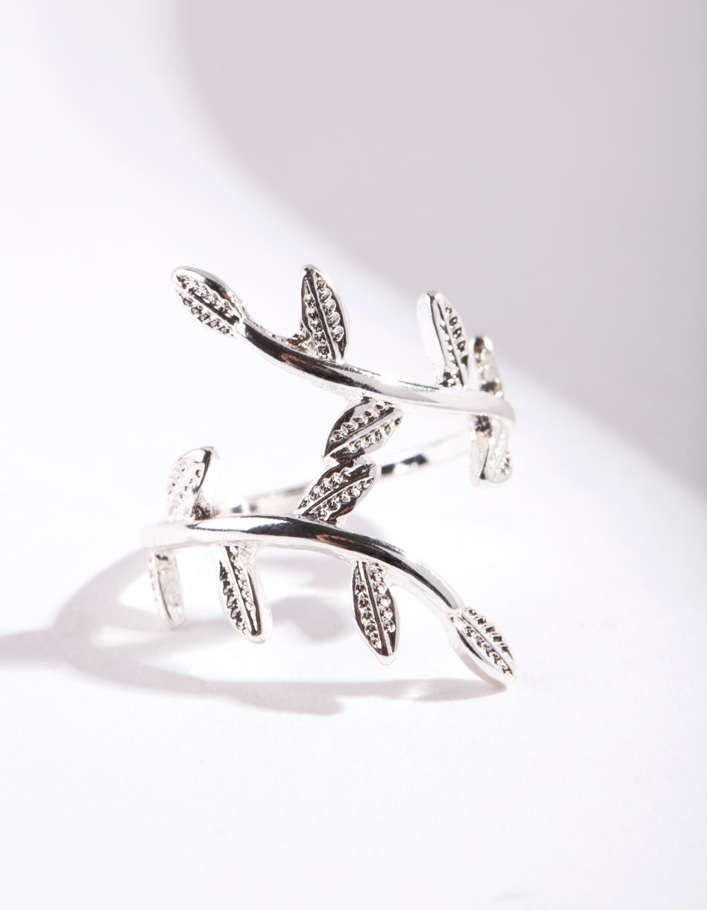 Image of Silver Leaf Double Band Ring