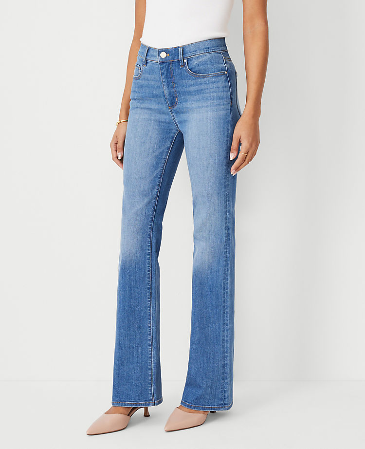 Petite Mid Rise Boot Jeans in Light Wash