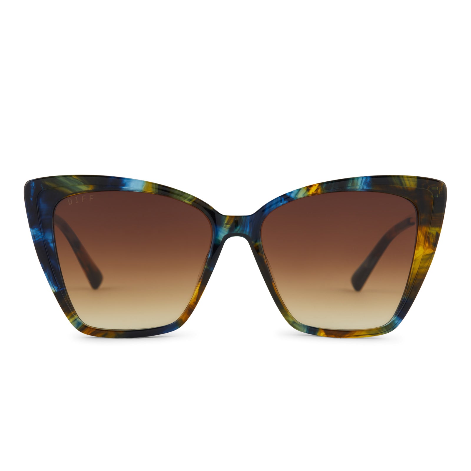 Image of BECKY II - GLACIAL TORTOISE + BROWN GRADIENT SUNGLASSES