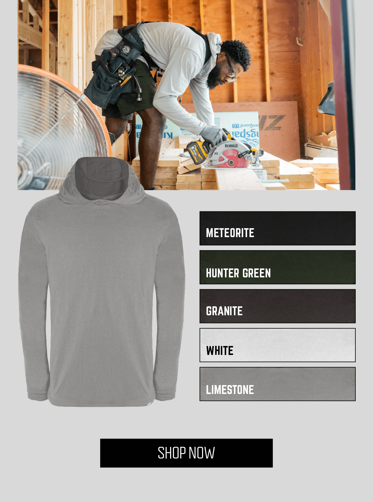 Explore all the Colors Available in the Lightweight NYCO Hooded Long Sleeve