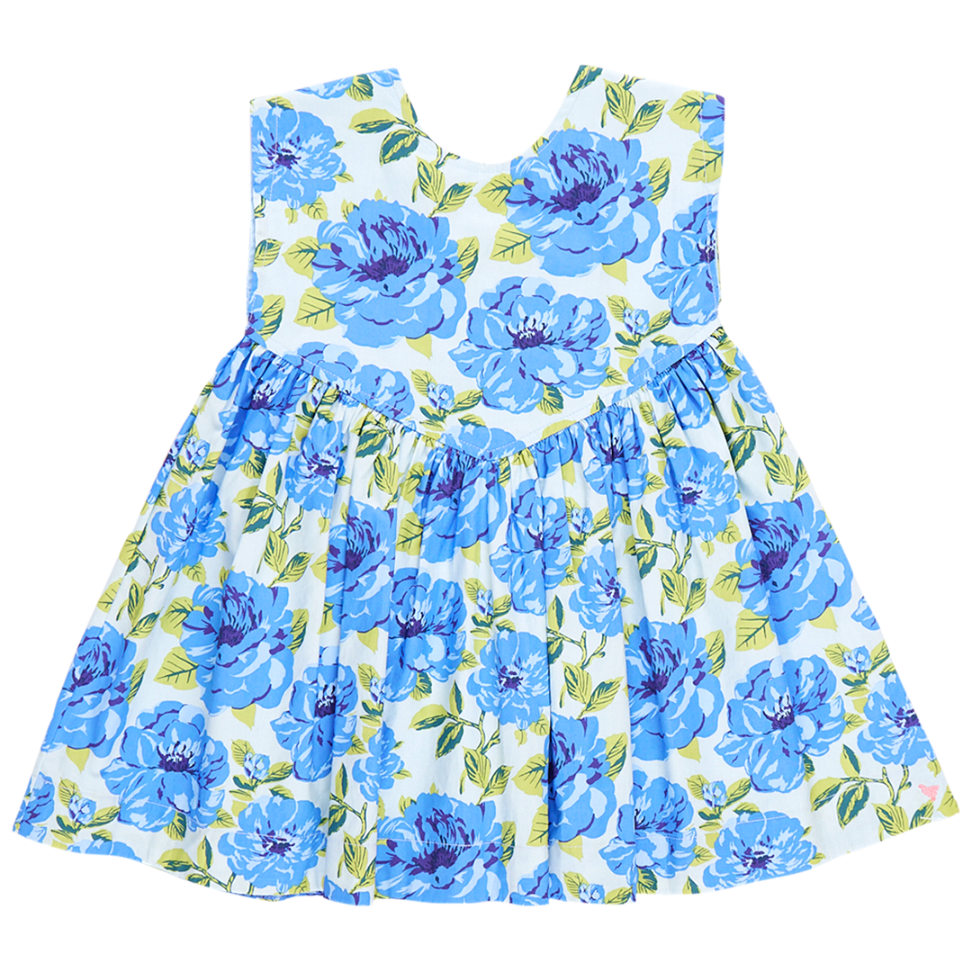 Image of Girls Gracie Dress - Blue Peonies