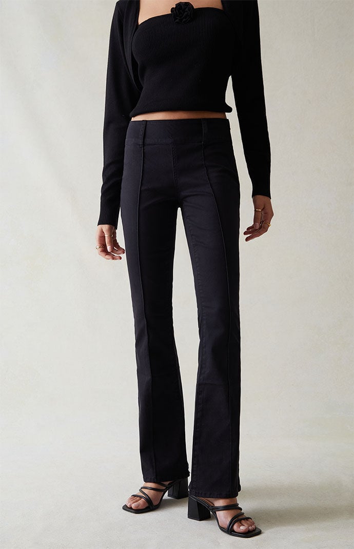 Image: Stretch Black Low Rise Flare Pants