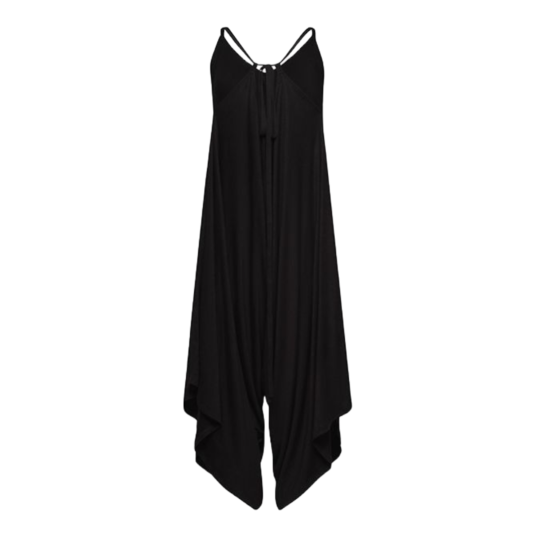 The Bamboo Romper Dress in Black