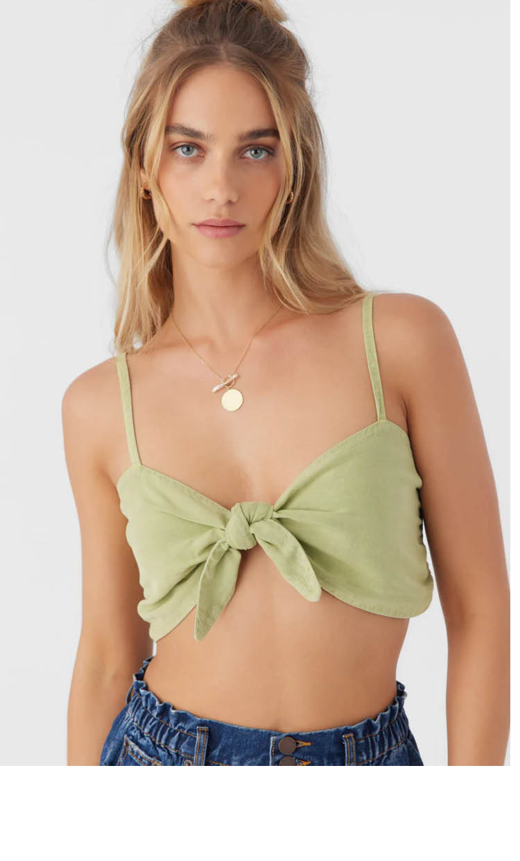 LEA TIE-FRONT CROP TOP