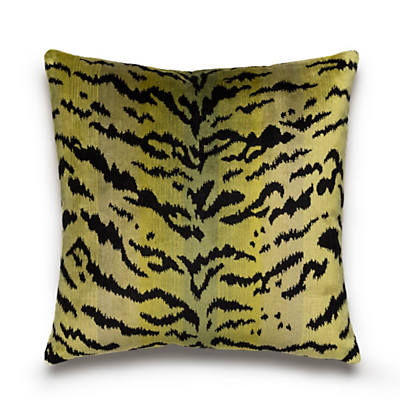 Green Silk Tigre Pillow